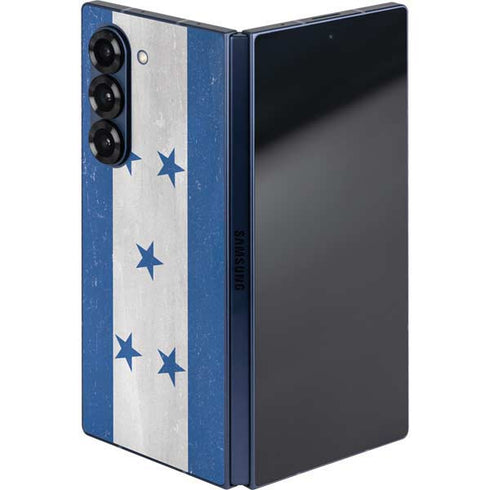 Honduras Flag Distressed Galaxy Z Fold6 Skin